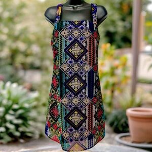 FATE embroidered patchwork multi-colored mini dress Size L